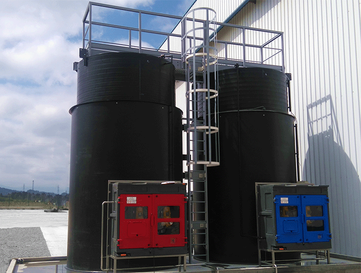Cuves de stockage EELIX installées sur site industriel